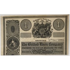 SCOTLAND 1885 . ON 1 POUND BANKNOTE . SPECIMEN